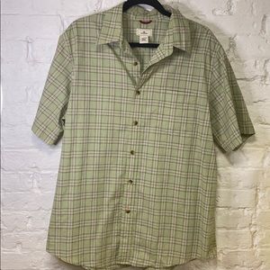 Dockers Short Sleeve button Down Green Large